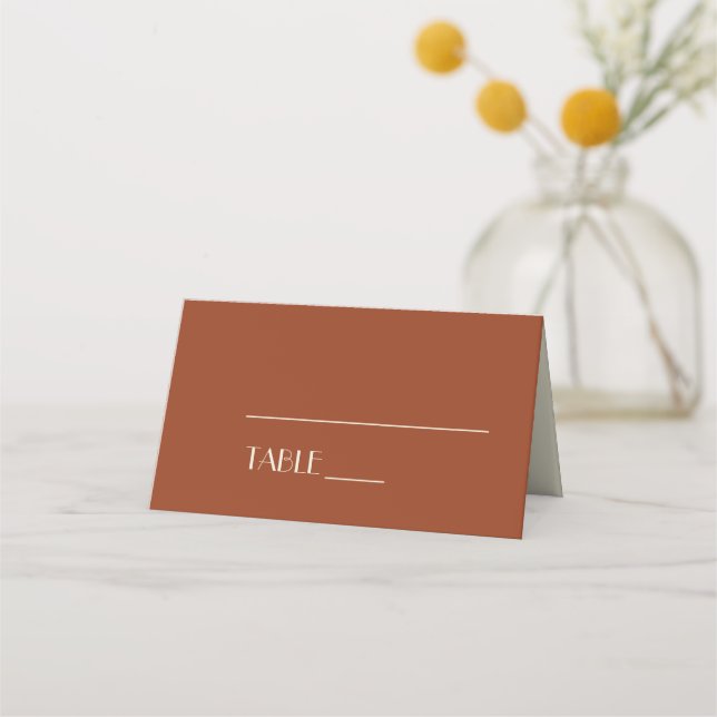 Tarjeta De Asiento Autumn Boho Deco | Rust Place Card (Anverso)