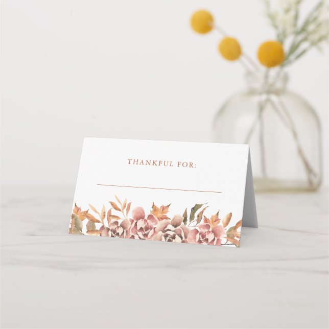 Tarjeta De Asiento Autumn Floral (Anverso)