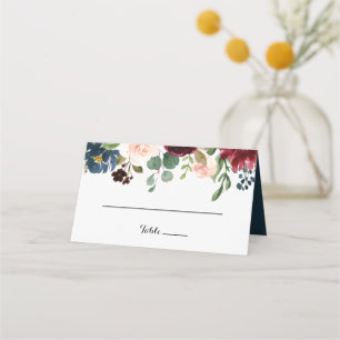 Tarjeta De Asiento Autumt Rustic Dazzling Burgundy Boda Card