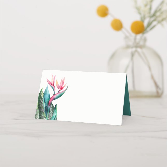 Tarjeta De Asiento Ave del Paraíso Tropical Blank Cartas de Lugar (Anverso)