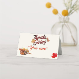 Tarjeta De Asiento Ave turca de Acción de Gracias