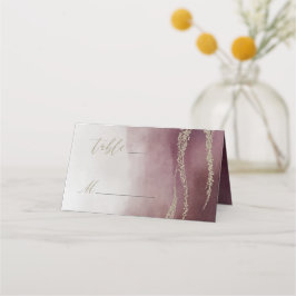 Tarjeta De Asiento Awash Elegante acuarela Cranberry Table Number