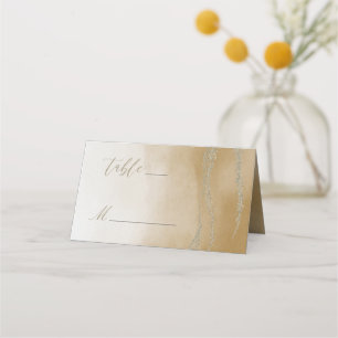 Tarjeta De Asiento Awash Elegante acuarela en número de mesa de arena