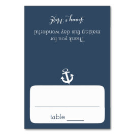 Tarjeta de asiento azul de la Marina Anchor