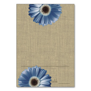 Tarjeta de asiento azul Gerbera Daisy
