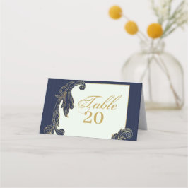 Tarjeta De Asiento Azul y oro