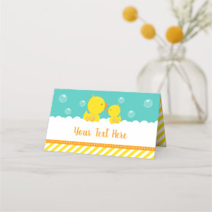 Tarjeta De Asiento Baby Shower amarillo y verde dudoso de goma
