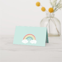 Tarjeta De Asiento Baby Shower arcoiris