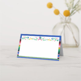 Tarjeta De Asiento Baby Shower colorido floral mexicano
