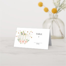 Tarjeta De Asiento Baby Shower de calabaza