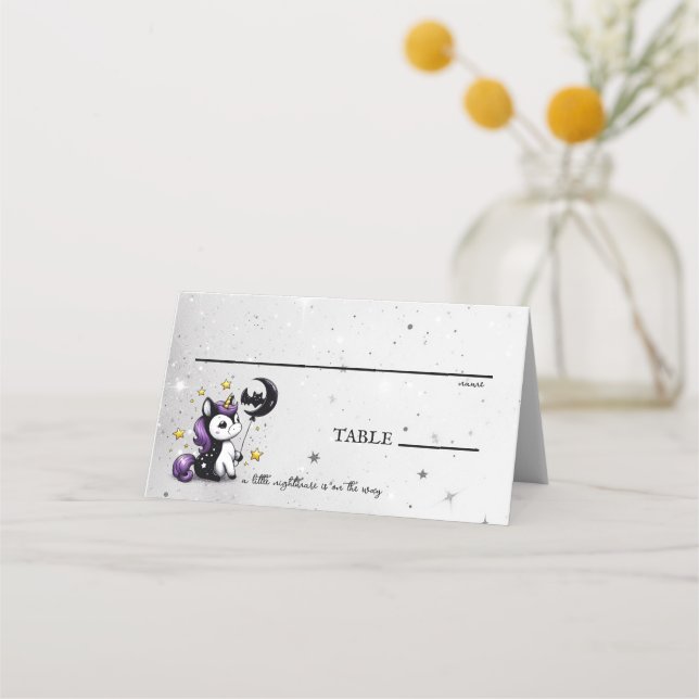 Tarjeta De Asiento Baby Shower de Little Unicorn (Anverso)