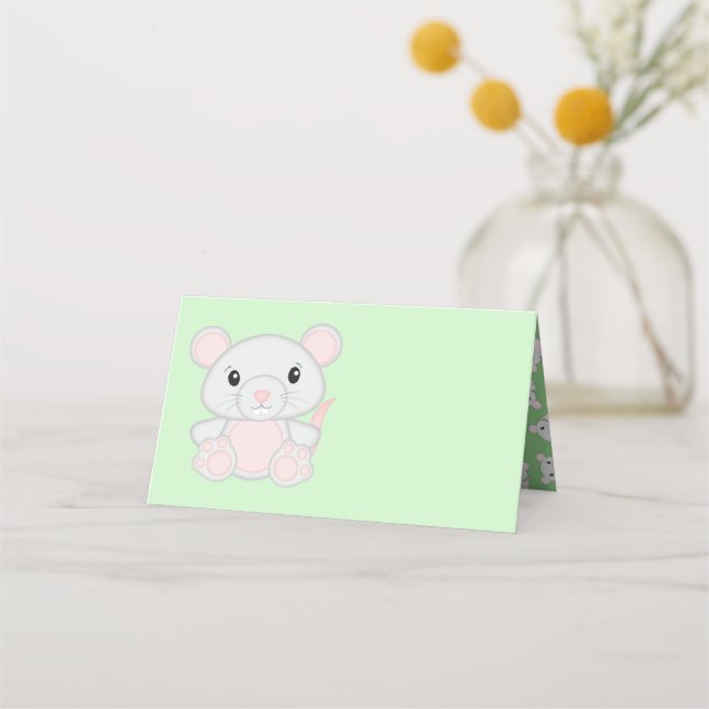 Tarjeta De Asiento Baby Shower de mouse (Anverso)