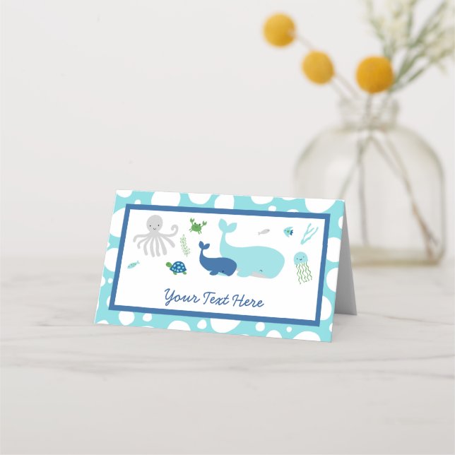 Tarjeta De Asiento Baby Shower Nautical Under the Sea (Anverso)