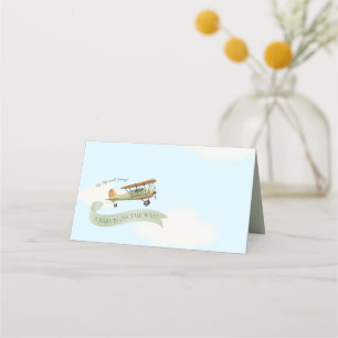 Tarjeta De Asiento Baby Shower Vintage de Airplane