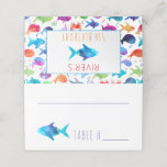 Tarjeta De Asiento Bajo el mar Arcoiris Fish Birthday Baby Shower<br><div class="desc">Acuarela Bajo El Mar Arcoiris Fish Birthday Party Baby Shower Cartas De Asiento Dobladas. Escriba el nombre y el número de la tabla para los invitados fiestas. Coordenadas con otras acuarelas de arcoiris bajo los suministros de fiesta marino. Ideal para cumpleaños o duchas para bebés. www.SamAnnDesigns.com</div>