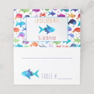 Tarjeta De Asiento Bajo el mar Arcoiris Fish Birthday Baby Shower