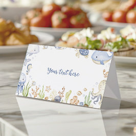 Tarjeta De Asiento Bajo el mar Océanos animales niño carpa de comida 