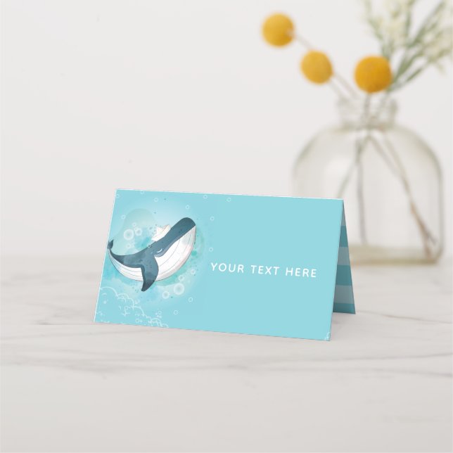 Tarjeta De Asiento Ballenas personalizadas bajo el mar (Anverso)
