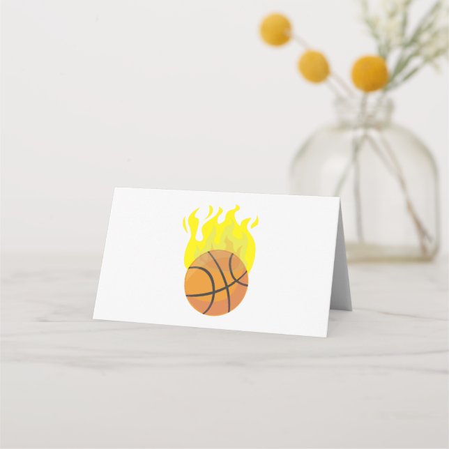 Tarjeta De Asiento Baloncesto en llamas (Anverso)