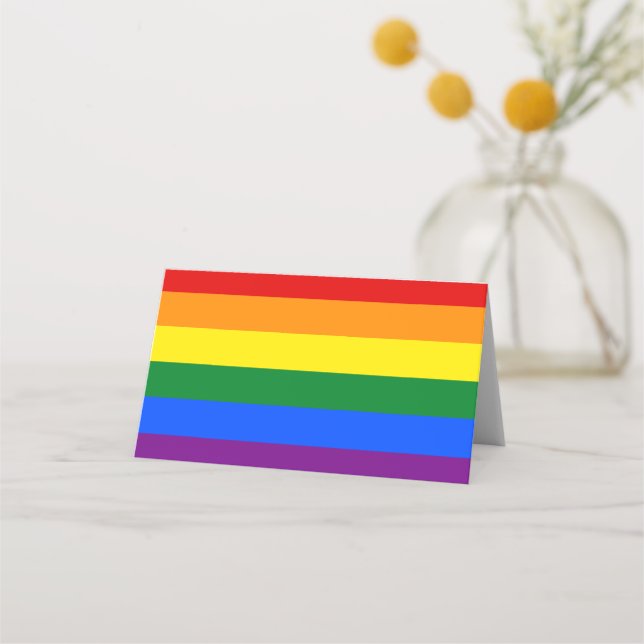 Tarjeta De Asiento Bandera arcoiris LGBT (Anverso)