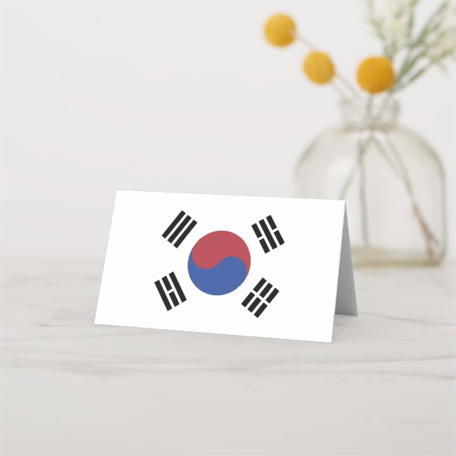 Tarjeta De Asiento Bandera de Corea del Sur (Anverso)
