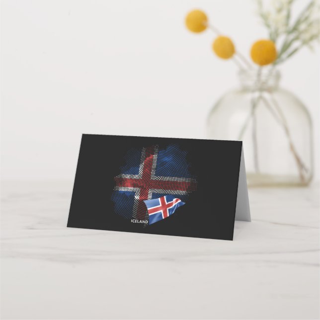 Tarjeta De Asiento bandera de Islandia (Anverso)