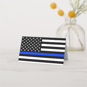 Tarjeta De Asiento Bandera de la policía de la delgada línea azul