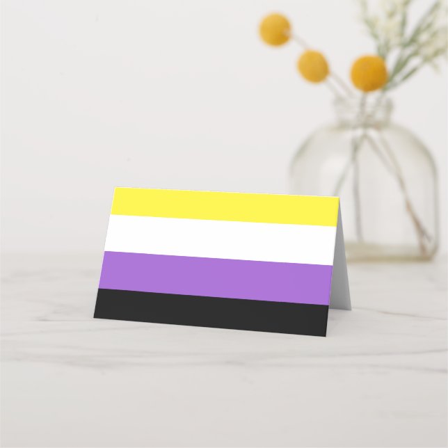 Tarjeta De Asiento Bandera de Orgullo no binaria (Anverso)