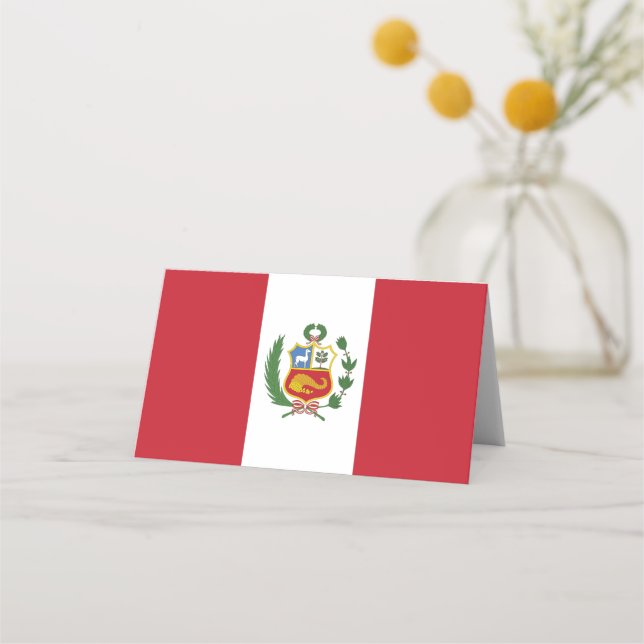 Tarjeta De Asiento Bandera de Perú (Anverso)