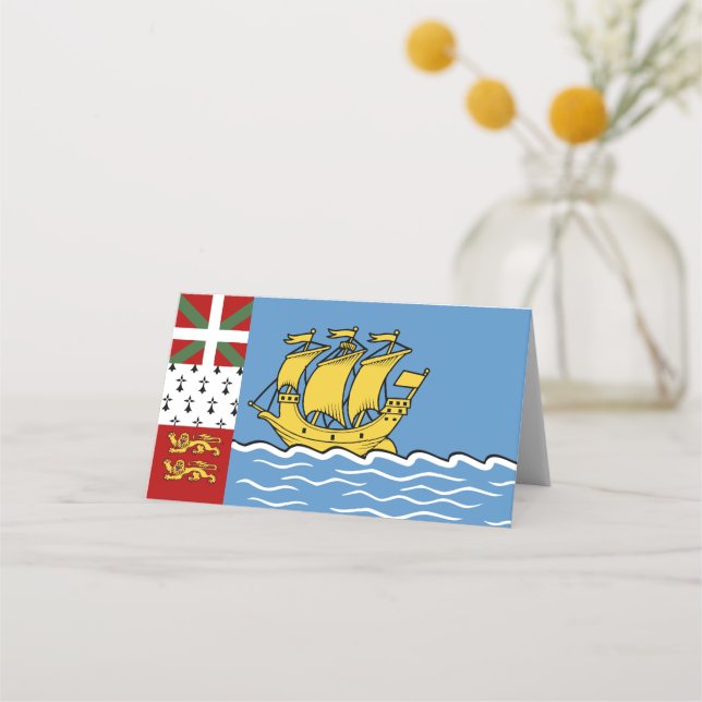 Tarjeta De Asiento Bandera de San Pedro y Miquelón (Anverso)