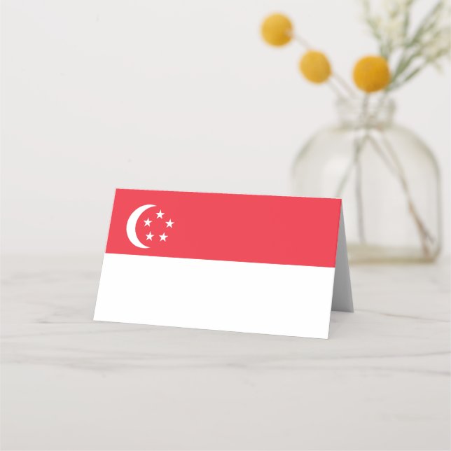 Tarjeta De Asiento Bandera de Singapur (Anverso)