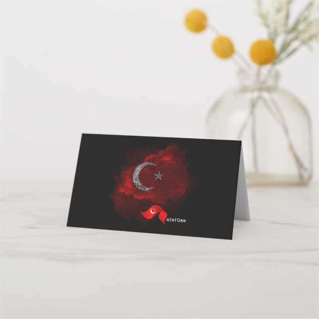 Tarjeta De Asiento Bandera de Turquía (Anverso)