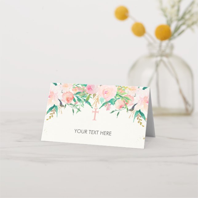 Tarjeta De Asiento Baptism Christening Place Card (Anverso)