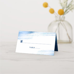 Tarjeta De Asiento Bar Mitzvah Navy Typography Blue Relieve metalizad