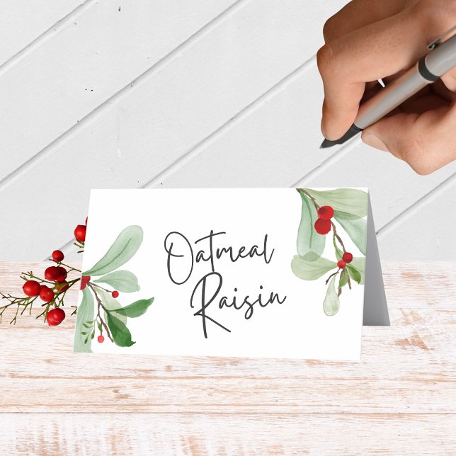 Tarjeta De Asiento Bares de vacaciones Comida plegable, Bebida o Tarj (Elegant Christmas Folding Label Cards for Food & Drink Labels, Place Cards, Contests and More)