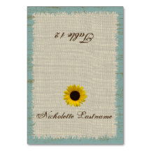 Tarjeta de asiento Barn Wood and Sunflower