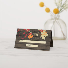 Tarjeta De Asiento Barn wood Rustic Fall Wedding Place Card