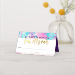 Tarjeta De Asiento BAT MITZVAH linda acuarela rosa púrpura color de a<br><div class="desc">por kat massard >> https://linktr.ee/simplysweetpaperie <<< An on tendencioso,  diseño lindo para sus TARJETAS DE LUGAR DE recepción de eventos. Escribir nombres de invitados y agregar número de tabla TIP :: 1. Para cambiar/mover gráficos y tipos de letra y añadir más texto - pulse el botón "personalizar it"</div>
