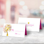 Tarjeta De Asiento Bat Mitzvah Oro moderno y árbol de Relieve metaliz<br><div class="desc">Ningún fiesta de Bat Mitzvah está completo sin tarjetas de lugar personalizadas. Que tu favorita Bat Mitzvah esté orgullosa, se regocije y celebre su hito en su fiesta perfectamente coordinada. Este sofisticado, moda, impresionante y gráfico árbol de Relieve metalizado dorado falso con brillantes "hojas" rosadas, naranjas y rojas Estrella de...</div>
