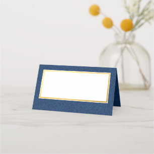 Tarjeta De Asiento BAT MITZVAH tipo negrita tipo oro denim azul aqua