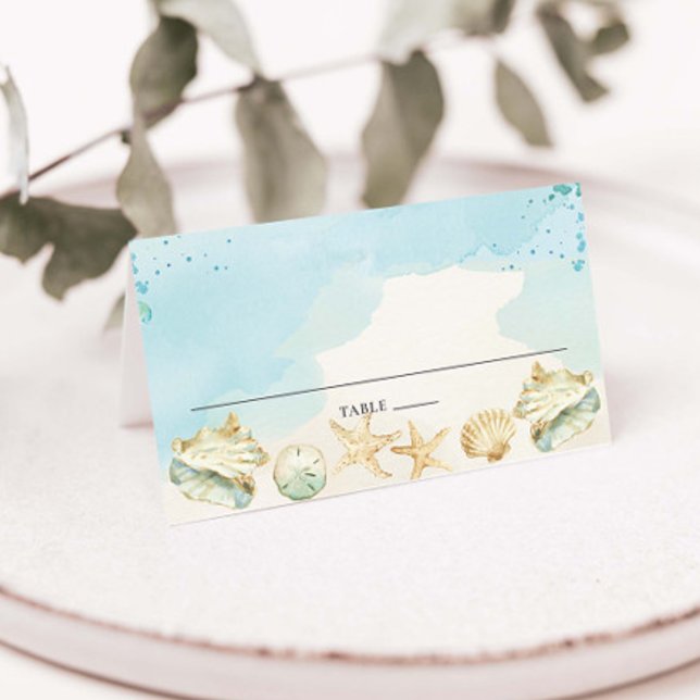 Tarjeta De Asiento Beach Coastal Destination Wedding Birthday Bridal (Subido por el creador)