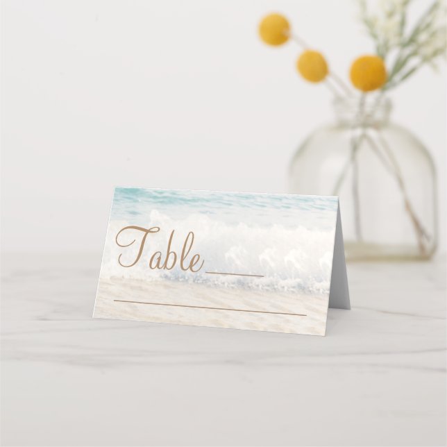 Tarjeta De Asiento Beach Wedding Seaside Wedding Place Card (Anverso)