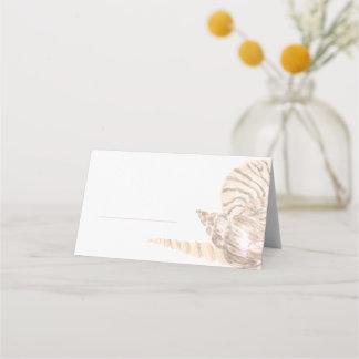 Tarjeta De Asiento Beachy Sea Shell Design Place Card