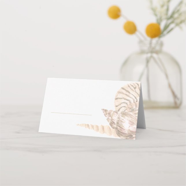 Tarjeta De Asiento Beachy Sea Shell Design Place Card (Anverso)
