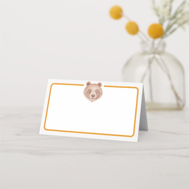 Tarjeta De Asiento Bear Birday Party Place Card - Teddy Bear Table (Anverso)