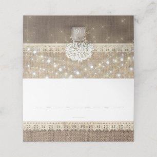 Tarjeta De Asiento Bebé respira mason Jar Rustic Burlap Lace