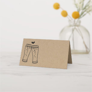 Tarjeta De Asiento Beer Toast Plegable Tent Style Place Card