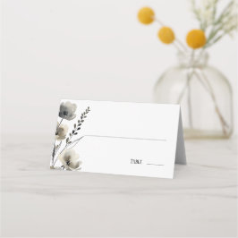 Tarjeta De Asiento Beige Neutral Floral Wedding