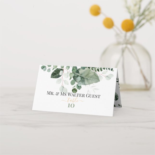 Tarjeta De Asiento BELLEZA DE PRIMAVERA Boda DE VERDURAS BOTÁNICAS (Anverso)