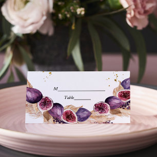 Tarjeta De Asiento Belleza moderna higos púrpura y pampas y gotas de